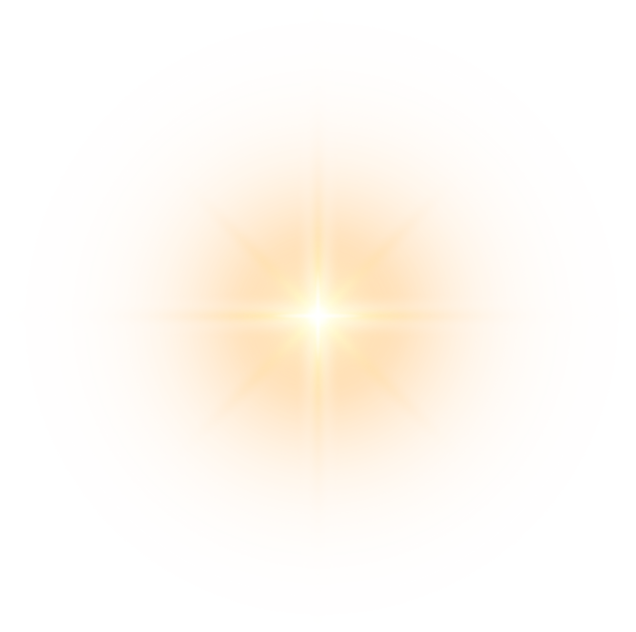 Burst light, shining star on transparent background